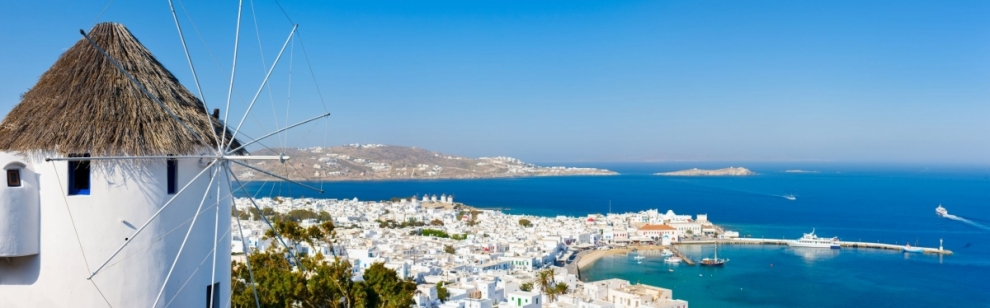 Panorama von Mykonos Griechenland (BlueOrangeStudio / stock.adobe.com)  lizenziertes Stockfoto 
Infos zur Lizenz unter 'Bildquellennachweis'